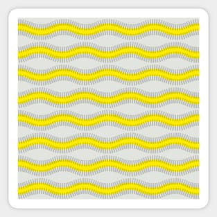 Yellow and black wave lines Sticker